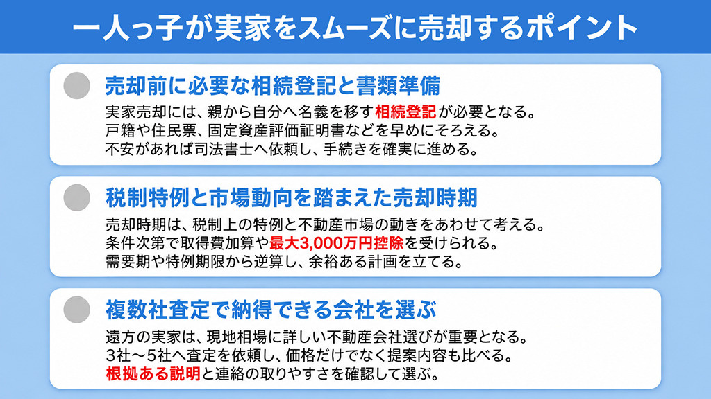一人っ子が実家をスムーズに売却するポイント