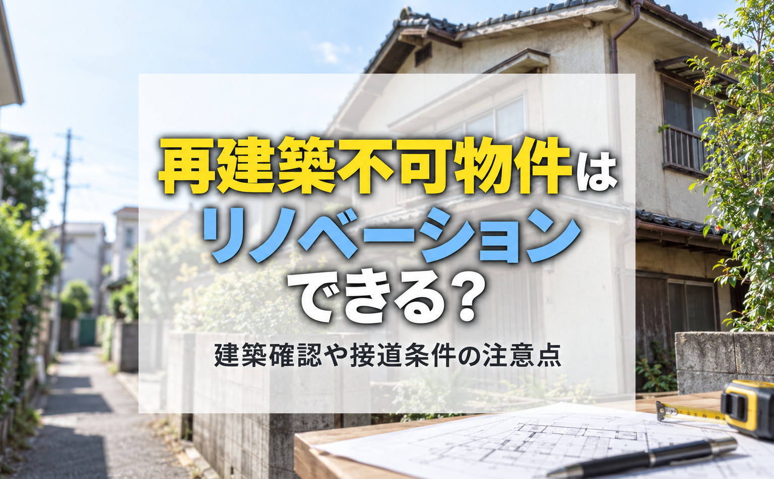 再建築不可物件はリノベーションできる?建築確認や接道条件の注意点