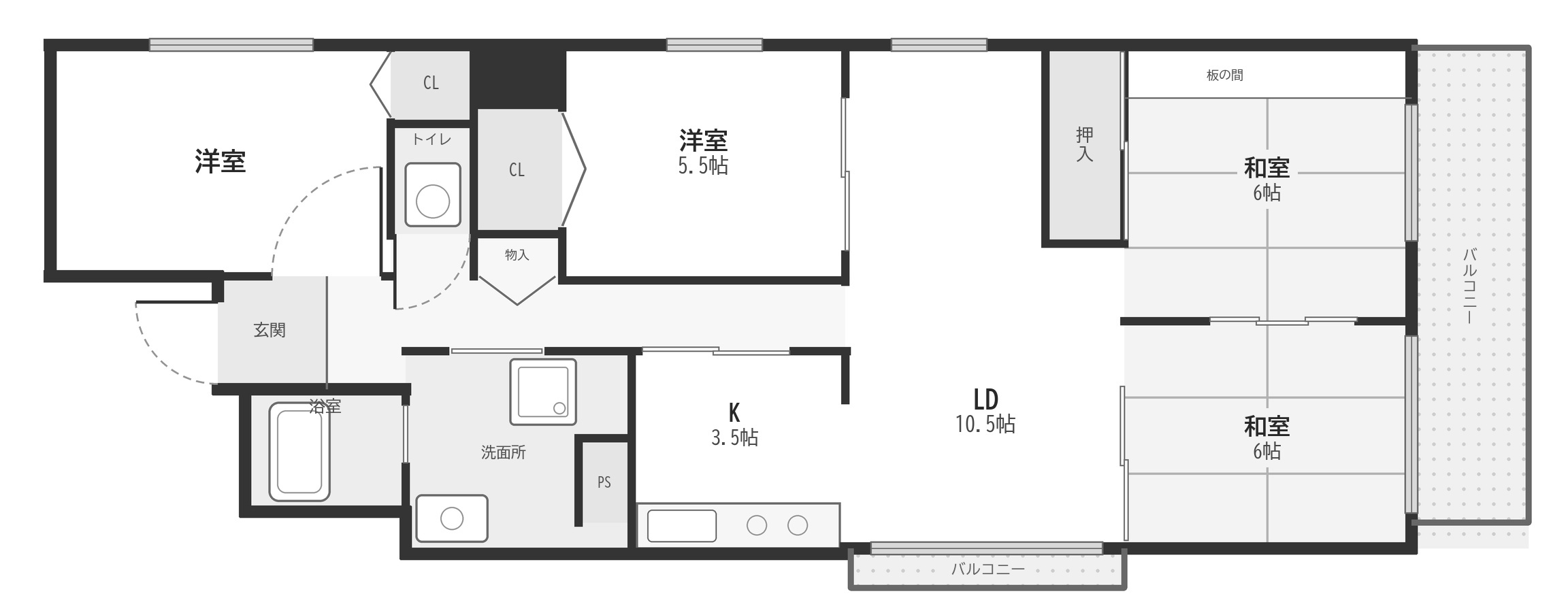 グランドハイツタカノII403 間取り図