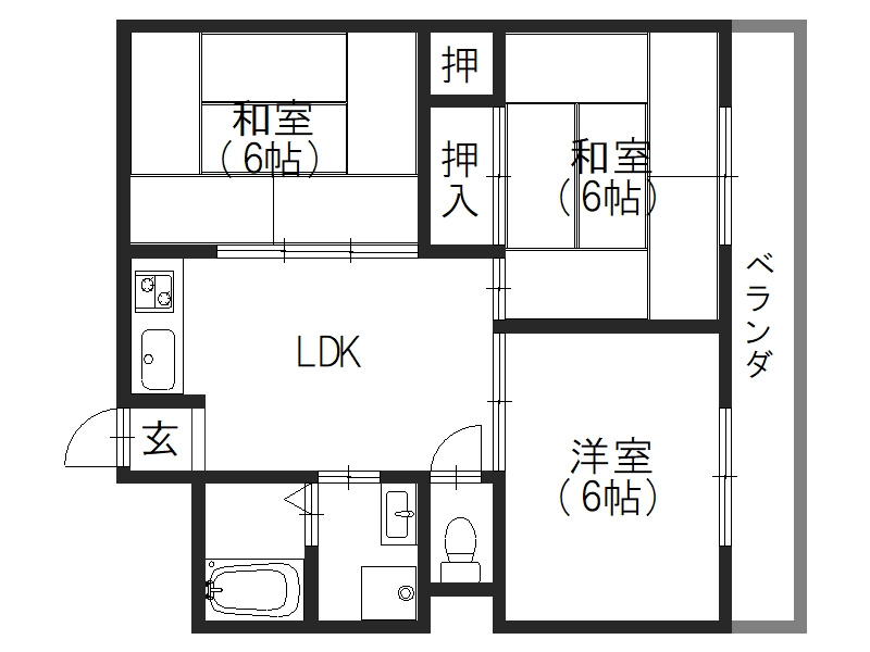 光コーポII101 間取り図