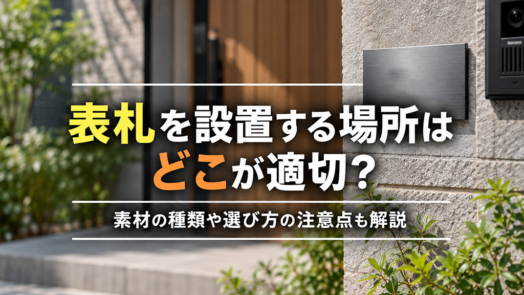 表札を設置する場所はどこが適切?素材の種類や選び方の注意点も解説