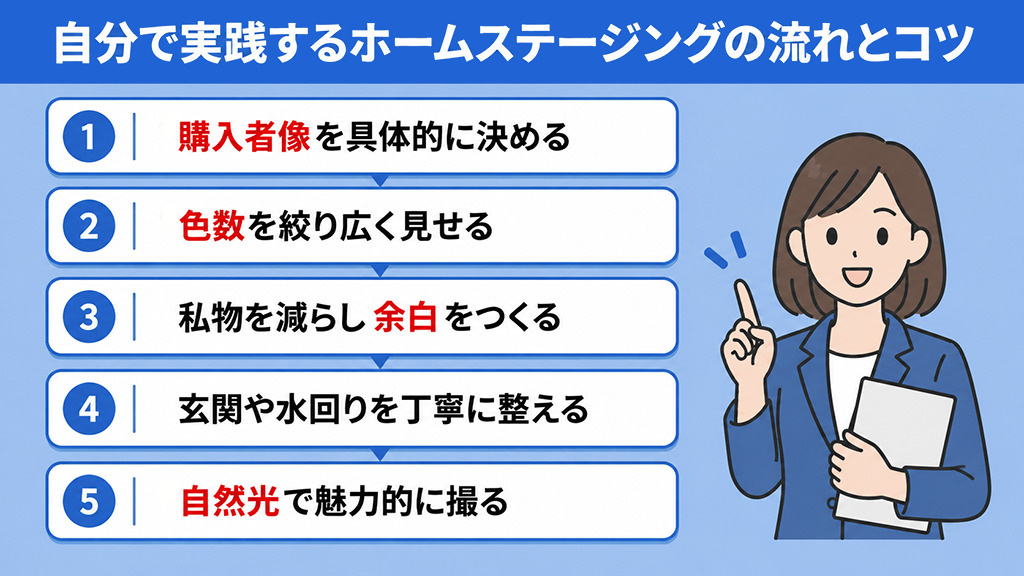 自分で実践するホームステージングの流れとコツ
