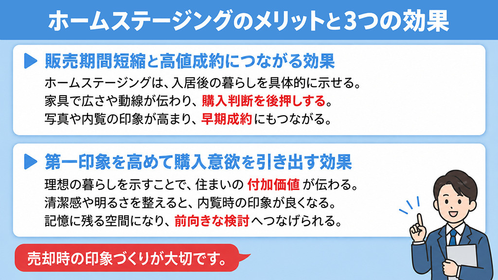 ホームステージングのメリットと3つの効果