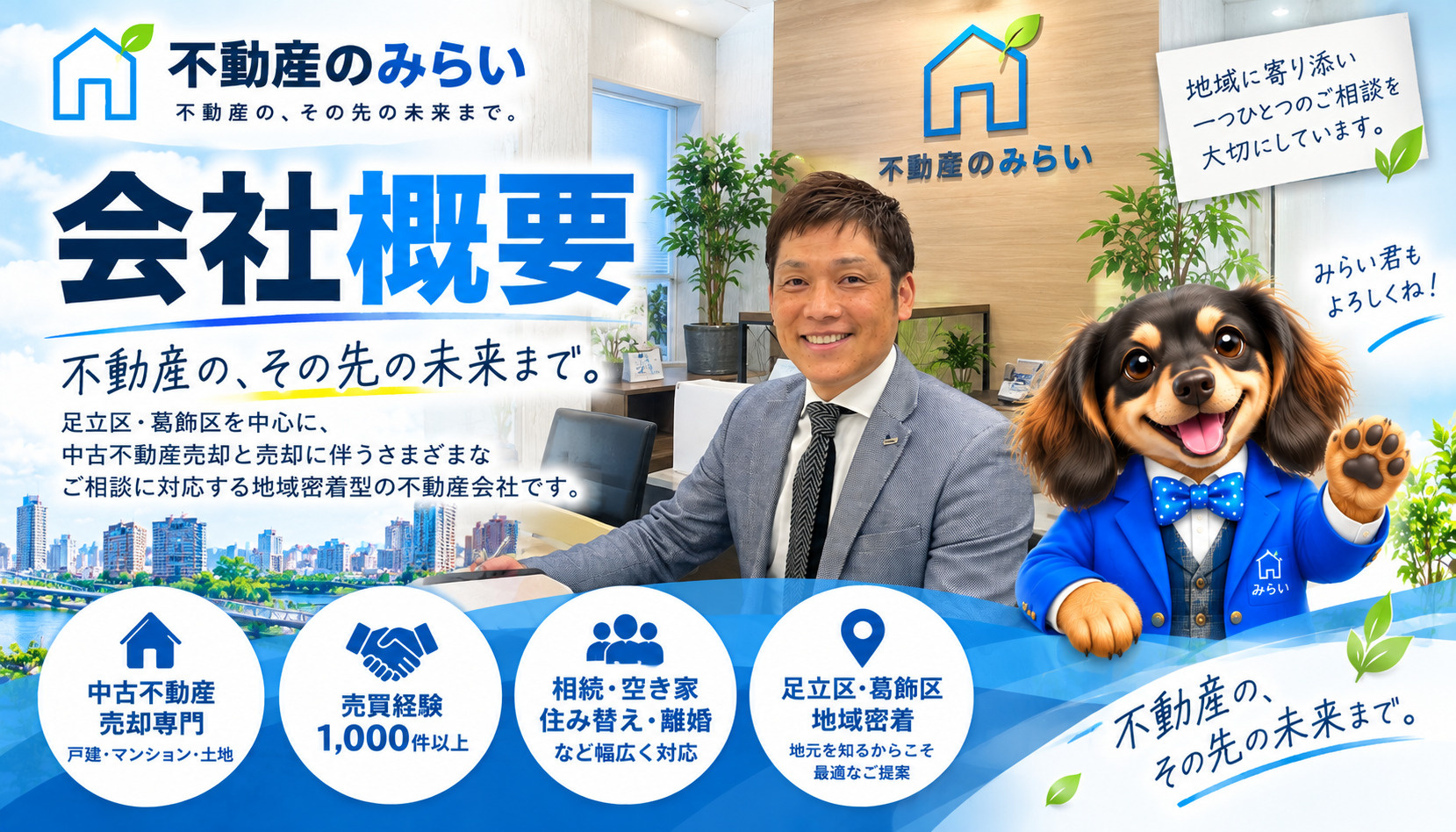 足立区綾瀬の中古不動産売却専門店「不動産のみらい」の会社概要