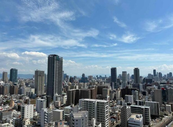プラウドタワー梅田豊崎 24階住戸からの眺望