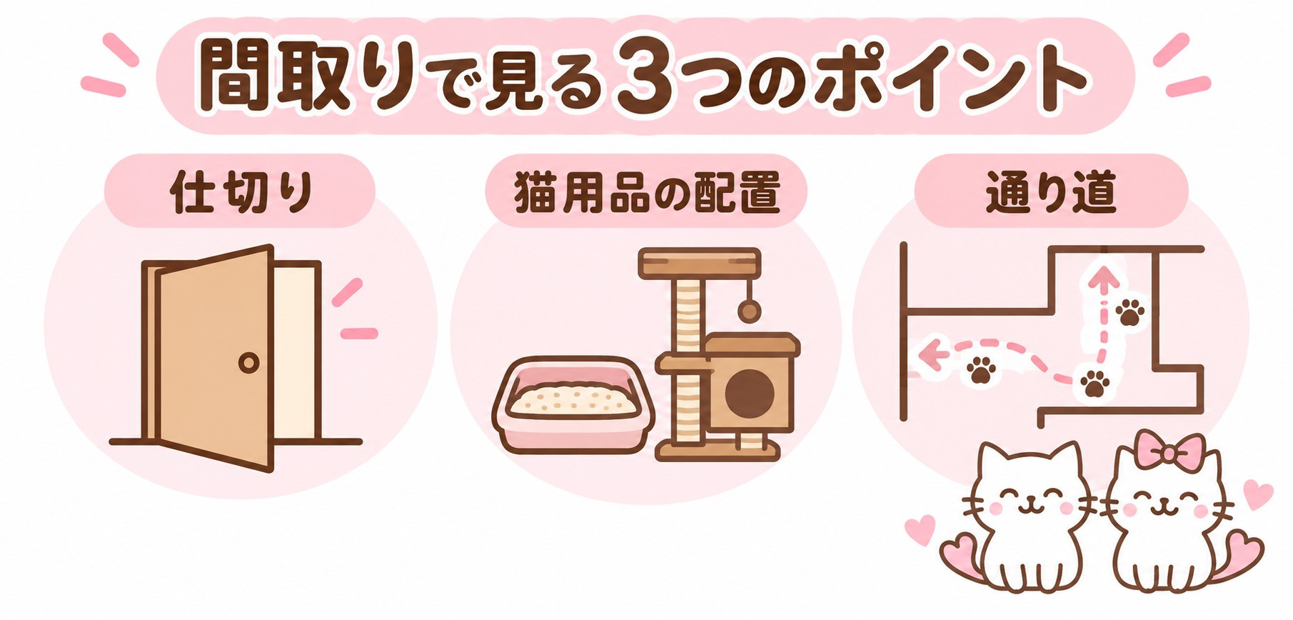 間取り選びで確認する仕切り・猫用品の配置・通り道の3つのポイント