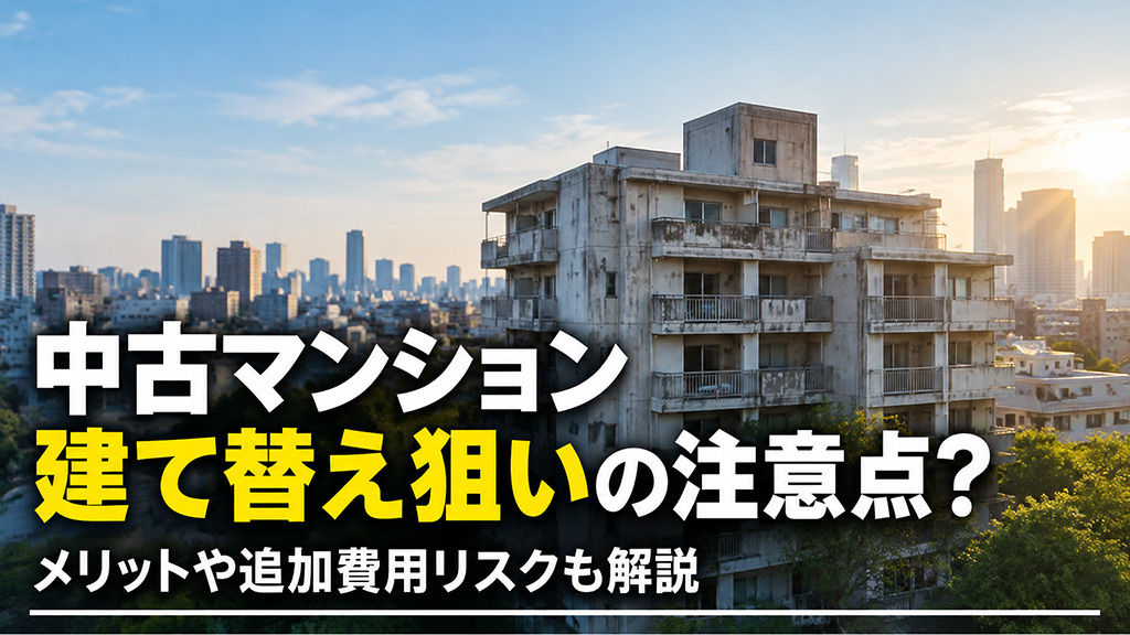 中古マンション建て替え狙いの注意点?メリットや追加費用リスクも解説