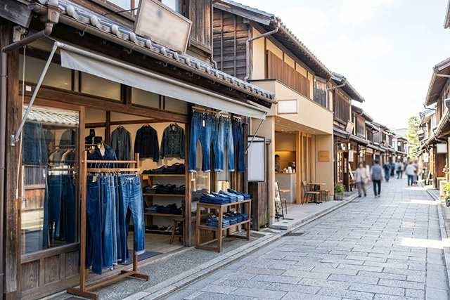 体験工房や個性的なブランドが集まる「児島ジーンズストリート」の店舗