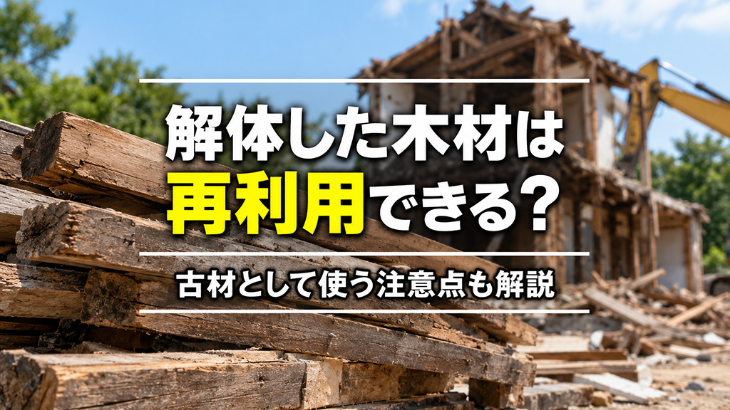 解体した木材は再利用できる?古材として使う注意点も解説