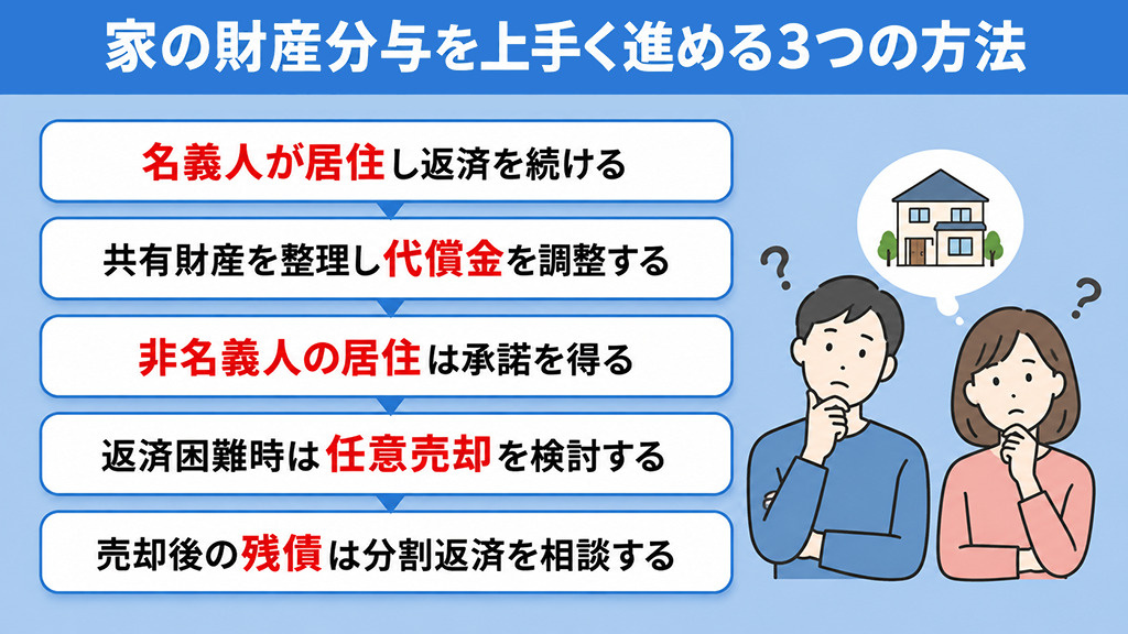 家の財産分与を上手く進める3つの方法