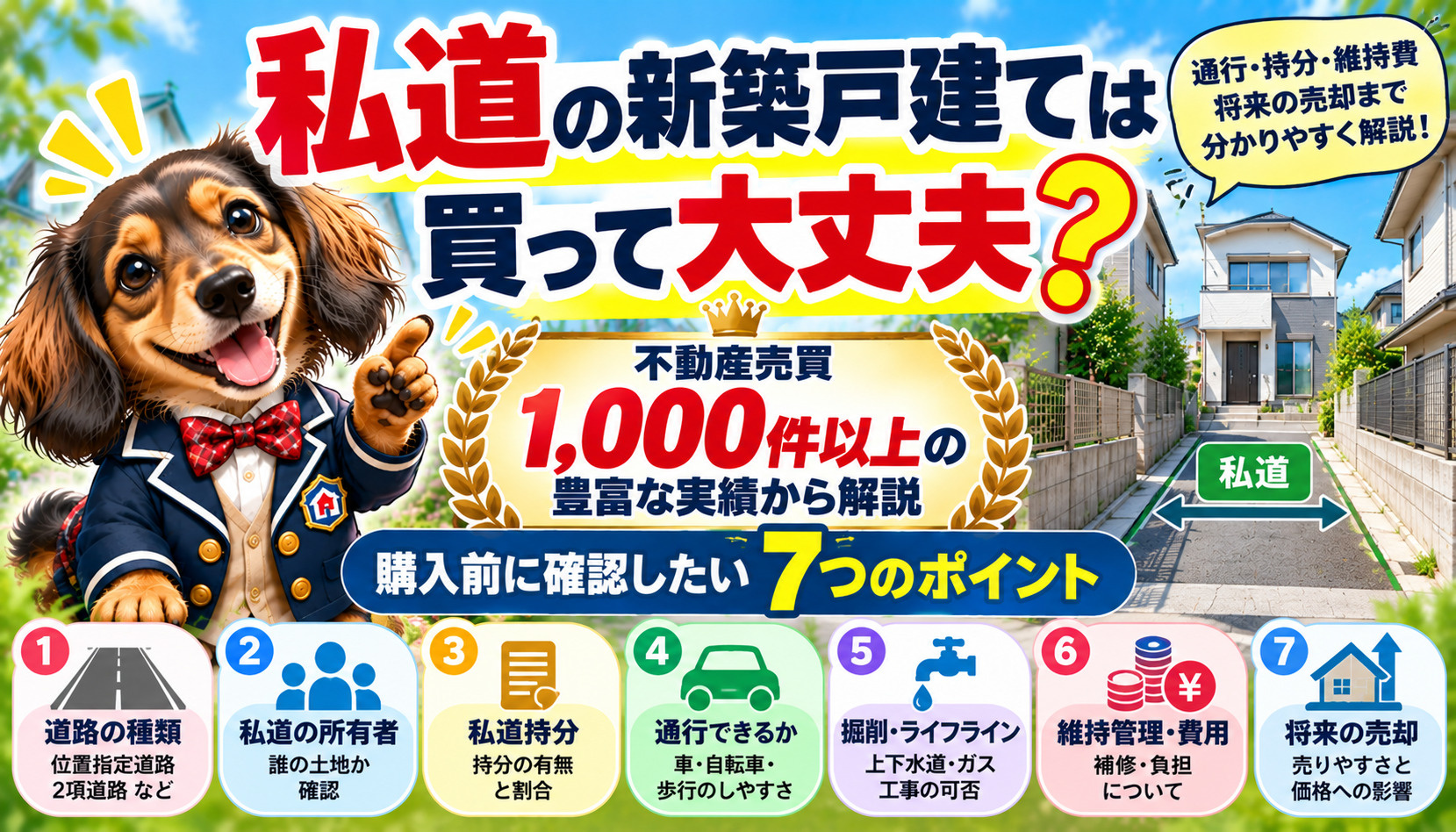 私道の新築戸建ては買って大丈夫かを不動産売買1,000件以上の実績から解説するオヤスク.comの記事画像