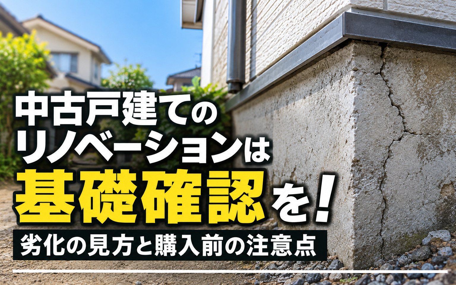 中古戸建てのリノベーションは基礎確認を!劣化の見方と購入前の注意点