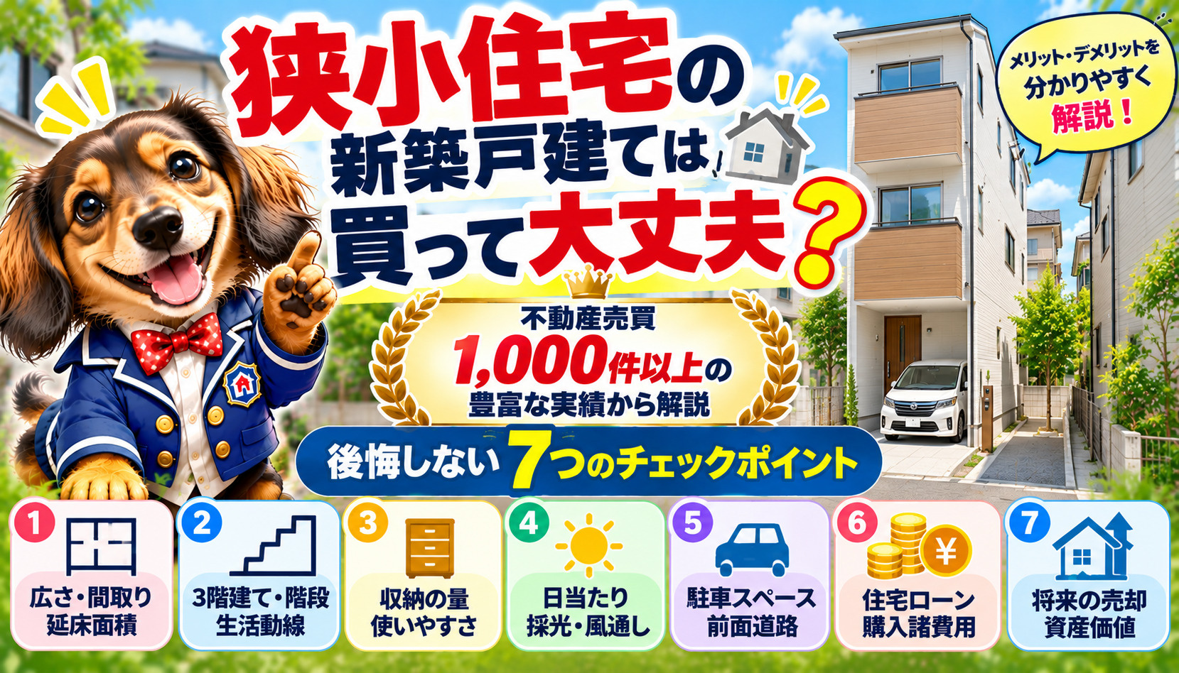 狭小住宅の新築戸建ては買って大丈夫かを不動産売買1,000件以上の実績から解説するオヤスク.comの記事画像