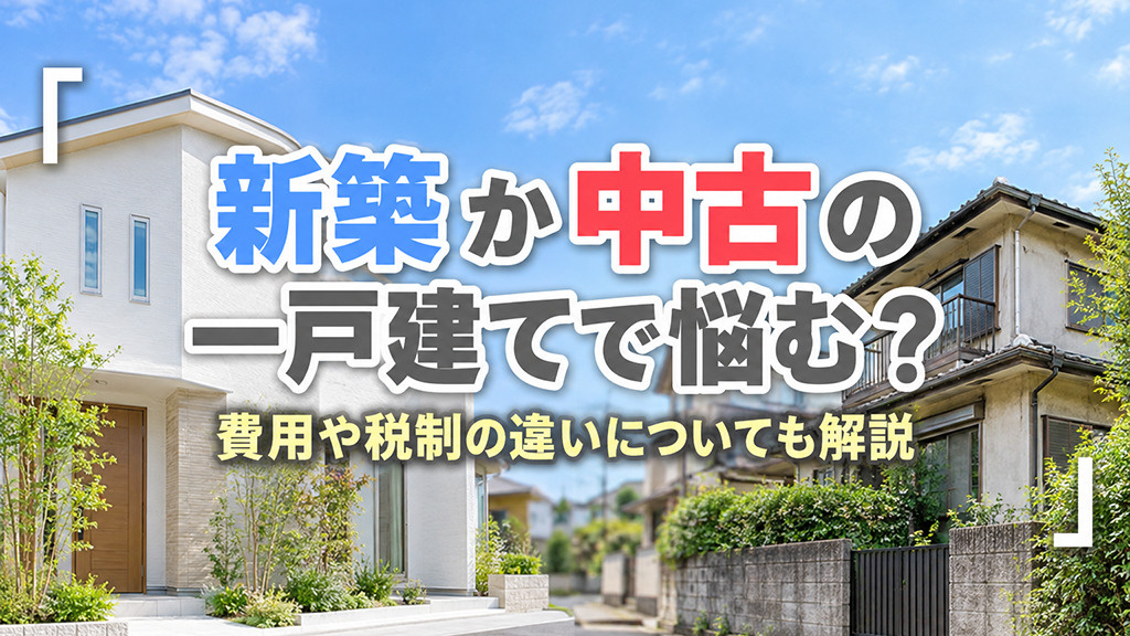新築か中古の一戸建てで悩む?費用や税制の違いについても解説