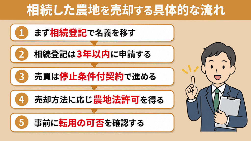 相続した農地を売却する具体的な流れ