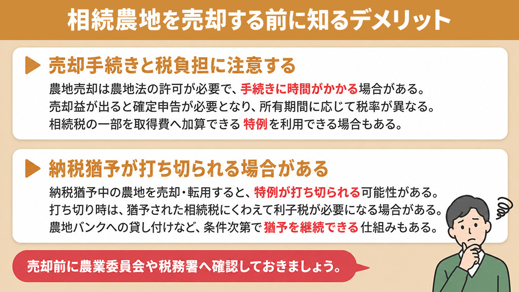 相続農地を売却する前に知るデメリット