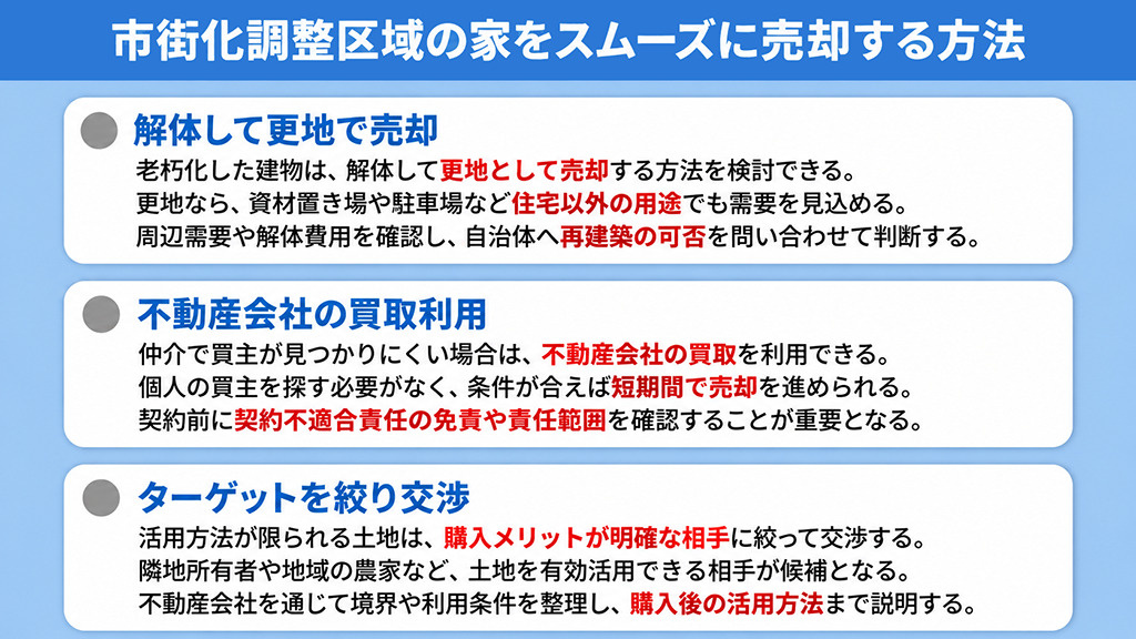 市街化調整区域の家をスムーズに売却する方法
