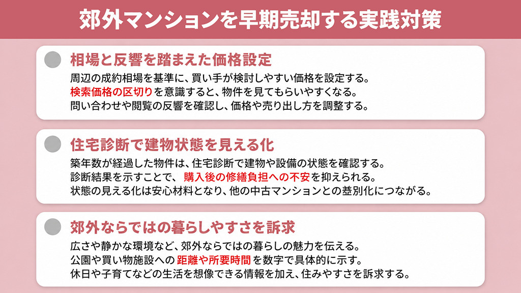 郊外マンションを早期売却する実践対策