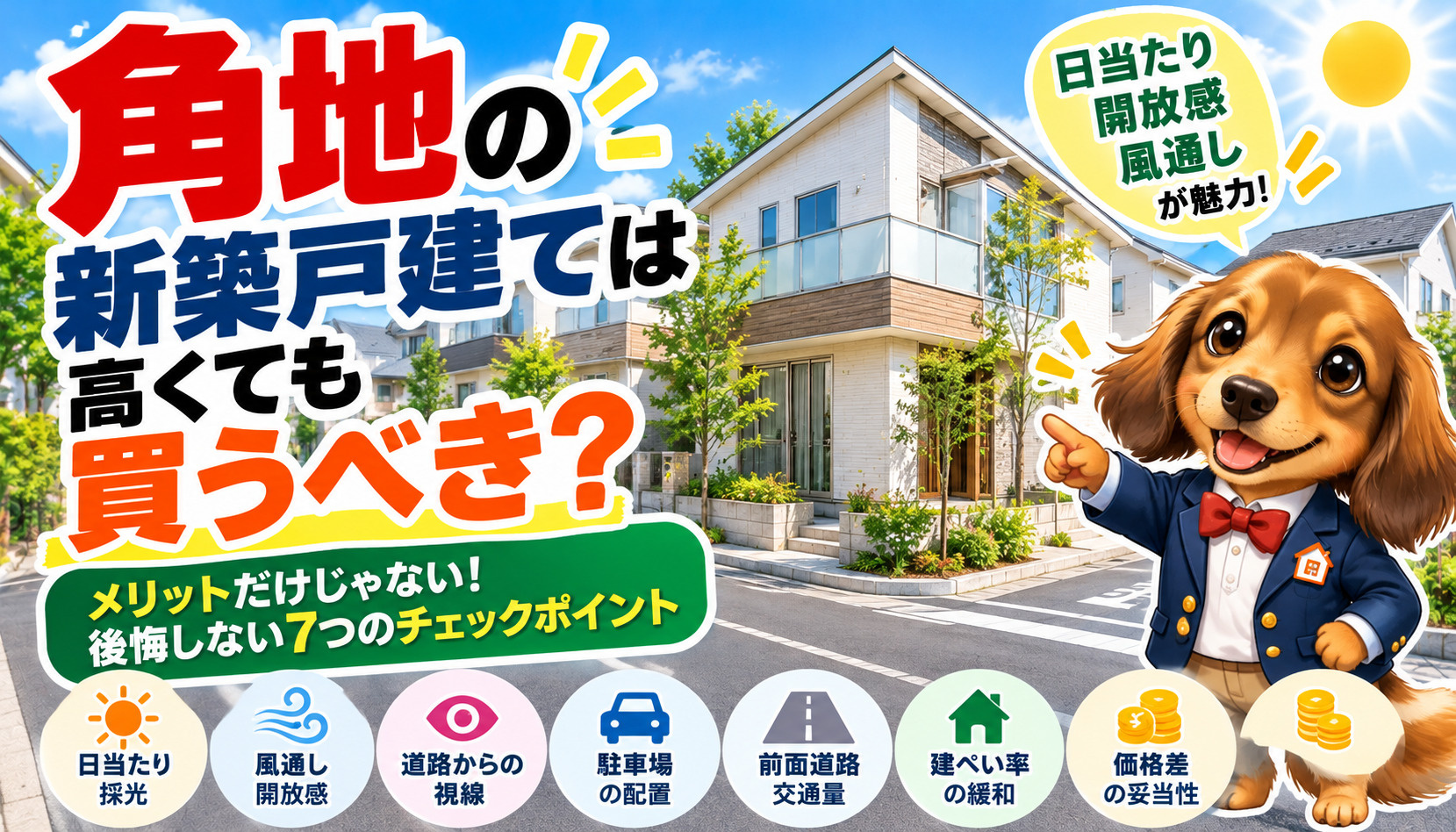 角地の新築戸建ては高くても買う価値があるのかメリット・デメリットを解説