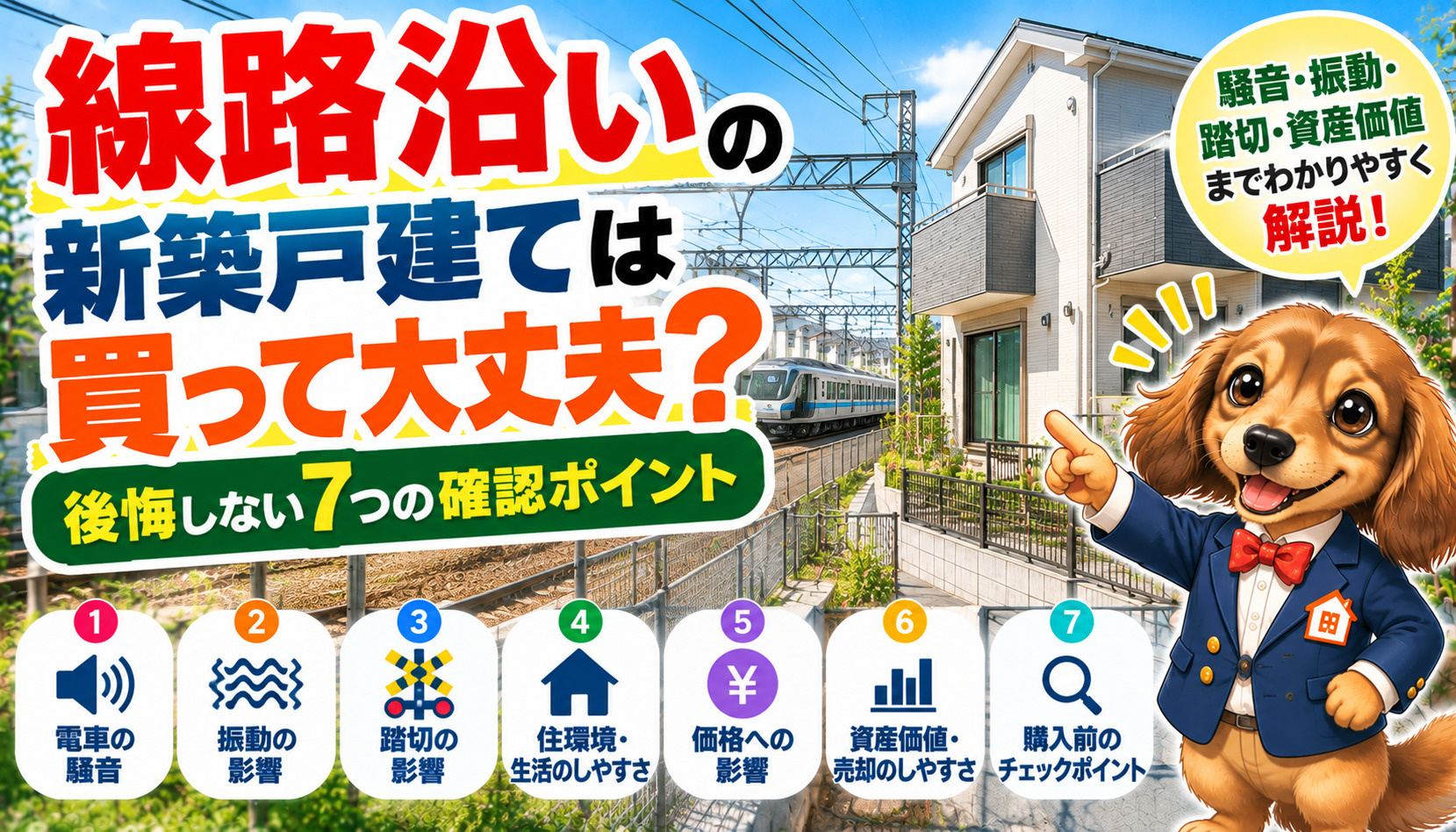 線路沿いの新築戸建てで後悔しないための騒音・振動・価格・資産価値の確認ポイント