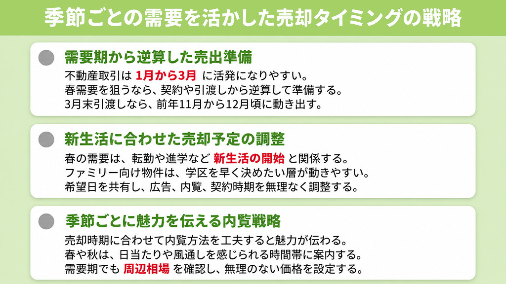季節ごとの需要を活かした売却タイミングの戦略