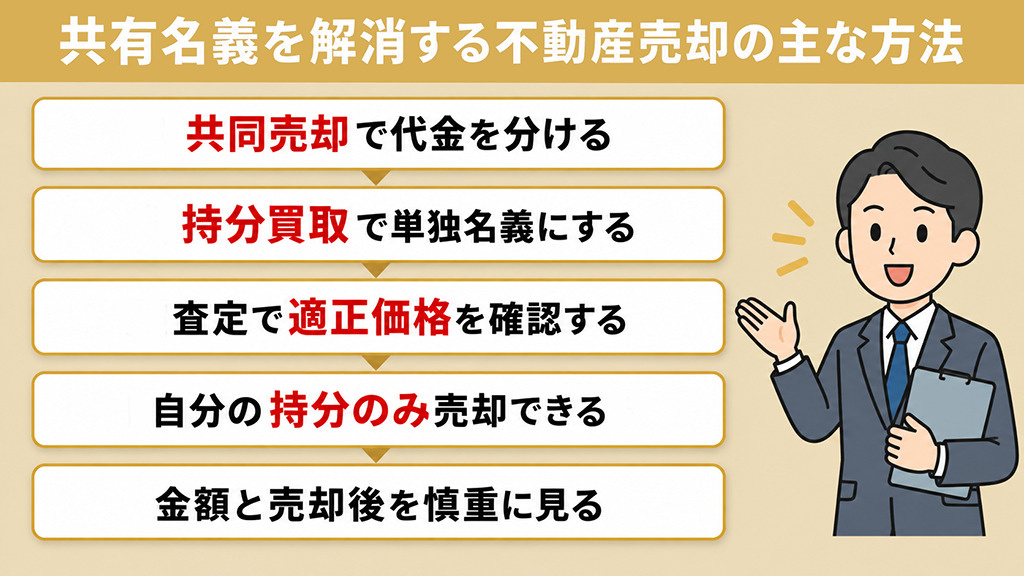 共有名義を解消する不動産売却の主な方法