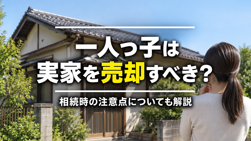 一人っ子は実家を売却すべき?相続時の注意点についても解説