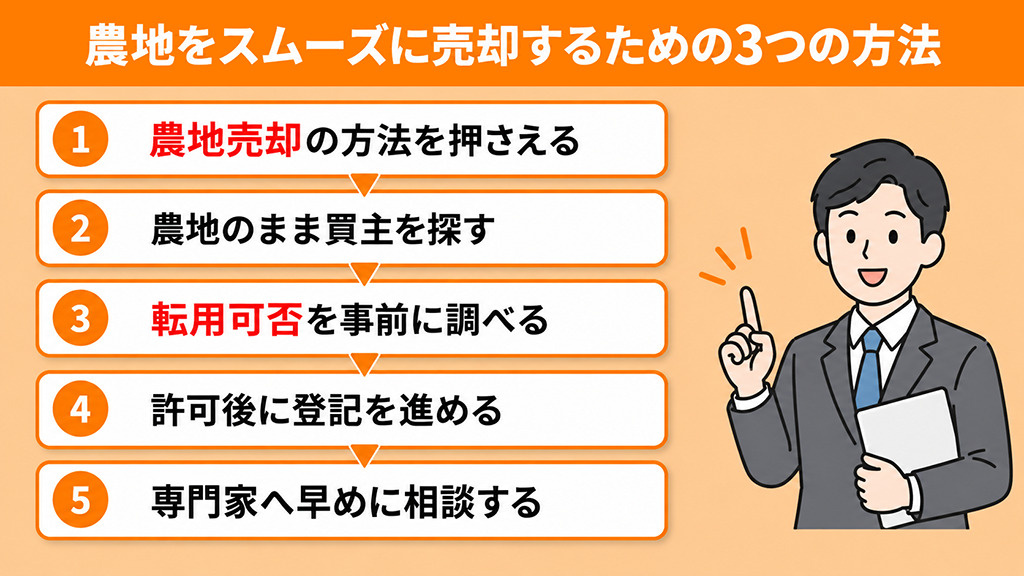 農地をスムーズに売却するための3つの方法