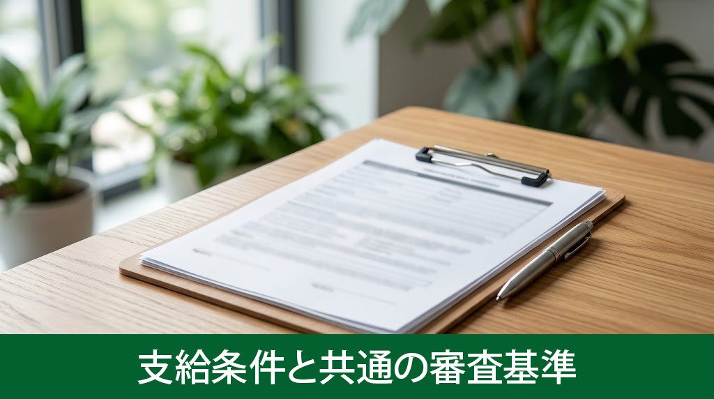 自治体ごとに異なる支給条件と共通の審査基準