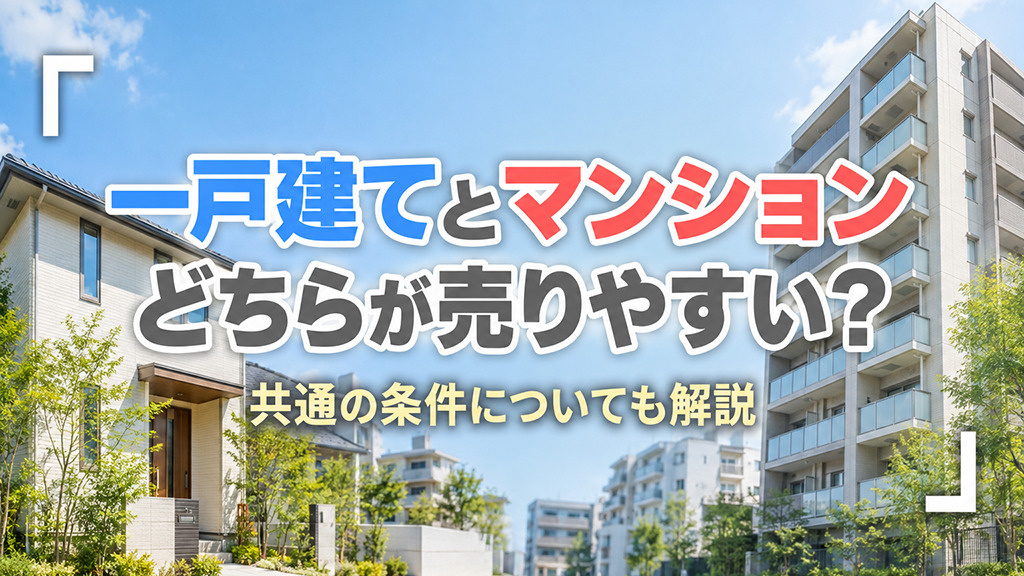 一戸建てとマンションどちらが売りやすい?共通の条件についても解説