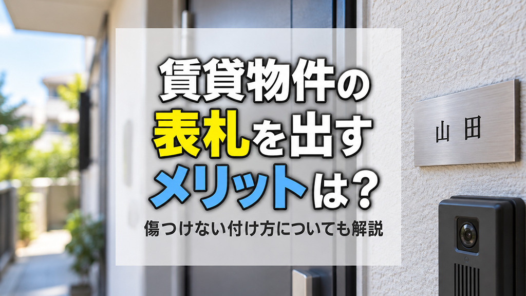 賃貸物件の表札を出すメリットは?傷つけない付け方についても解説