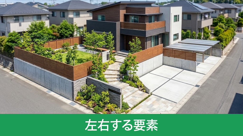 注文住宅の外構費用の金額を左右する要素