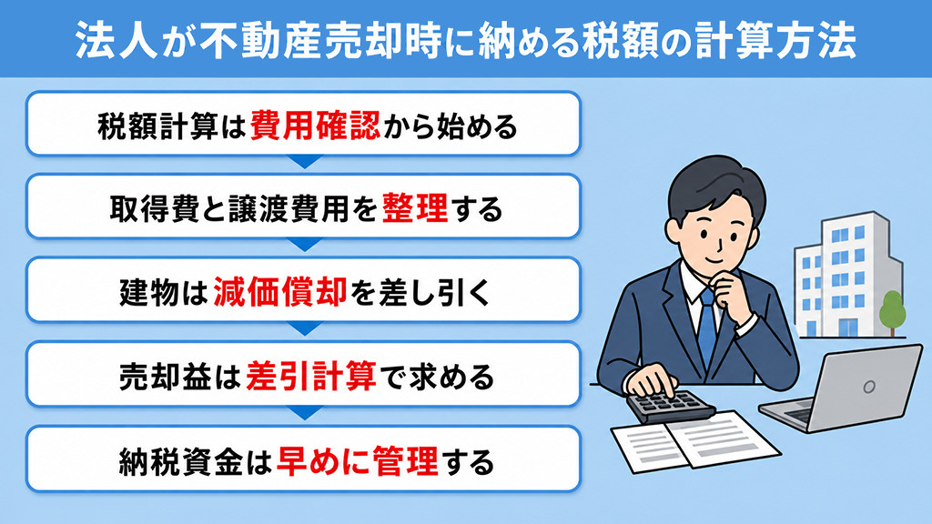 法人が不動産売却時に納める税額の計算方法