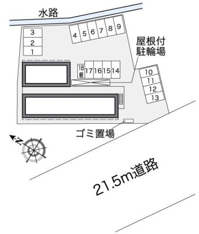 レオパレスフォレーゼ別府の駐車場