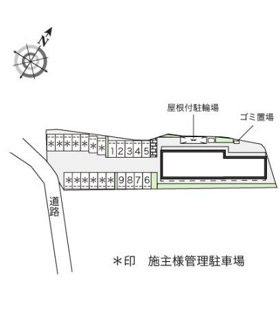 レオパレススカイ土山の駐車場