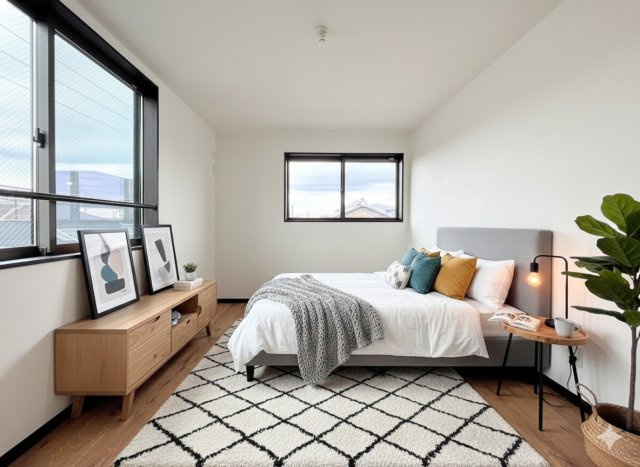 岡本2丁目　新築戸建てのその他|［モデルハウス］◆室内はいつも明るい印象なので気持ちの良い朝を迎えられます。各部屋にはクローゼットを完備しており、収納が多いお家はすっきりして快適空間です。
