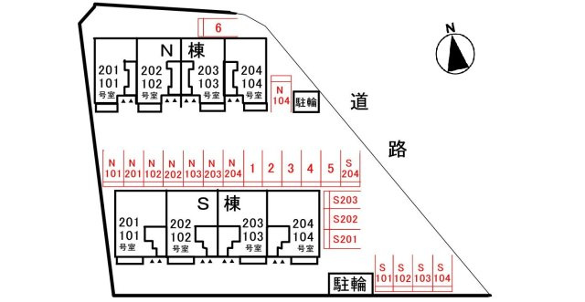 アヴァン　パルク　Ｓの区画図|駐車場