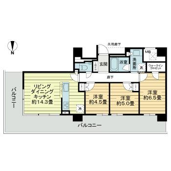 【間取り】 | ライオンズタワー岡山千日前