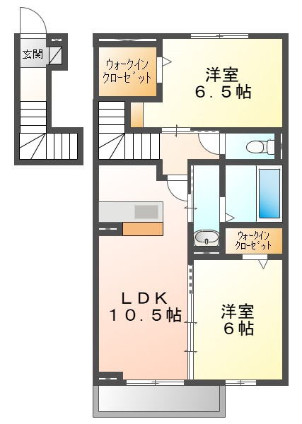 ボヌール　N-1の間取り