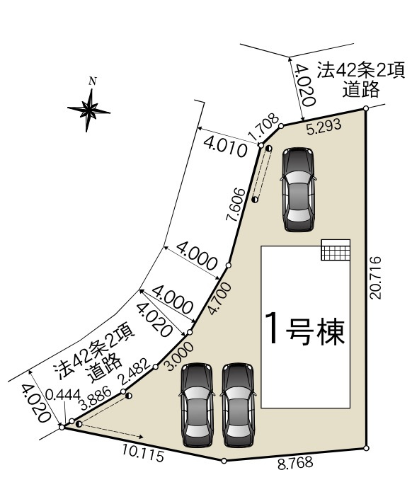 【新築住宅】熊谷市原島第1 全1棟の区画図