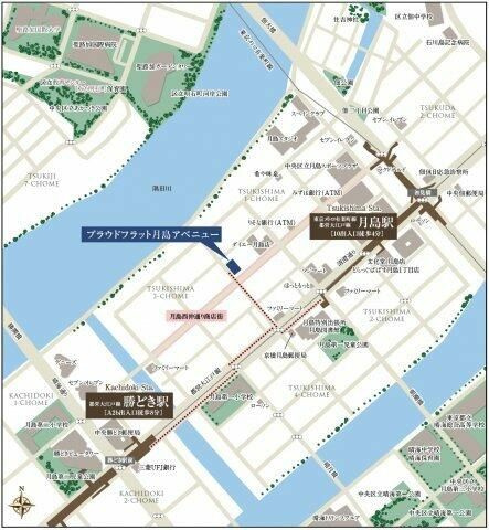 プラウドフラット月島アベニューの地図