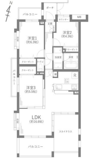 【間取り】 | 青葉台ガーデンハウス | 販売価格：５，２９０万円　間取り：３ＬＤＫ　空室（ご見学可能ですのでお気軽にお問合せください）