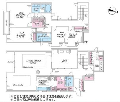 【間取り】 | ラ・アトレ玉川瀬田ウエストテラス | 販売価格：２８，９９８万円　間取り：３ＬＤＫ　空室（ご見学可能ですのでお気軽にお問合せください）