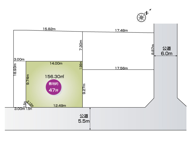 久喜市葛梅1丁目（全3区画）2号棟　区画図