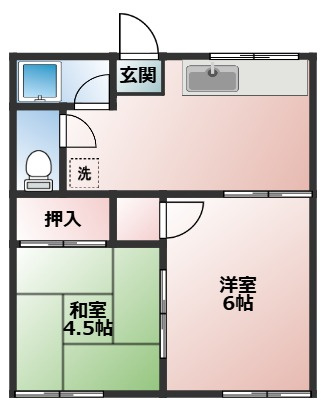 エアリーハウスの間取り|和室を洋間にリフォーム。トイレも新しくなりました。洗濯機置き場も室内にあります。