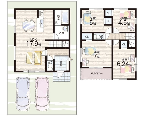 高槻市上土室　第1期　新築一戸建ての間取り