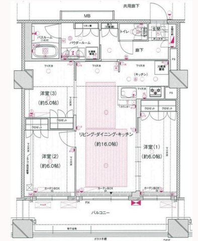 大阪市中央区タワーマンション【プレサンスレジェンド堺筋本町タワー】の間取り