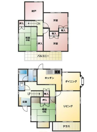 【中古】日高市武蔵台リフォーム中古住宅の間取り