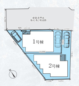 ◎茅ヶ崎市今宿　新築戸建　1号棟の区画図|1号棟です♪