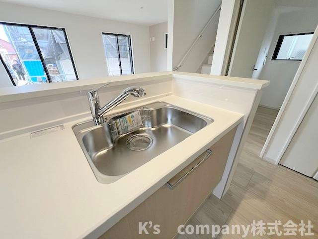 ◎茅ヶ崎市今宿　新築戸建　1号棟のキッチン|耐久性に優れたステンレス素材のシンク◇